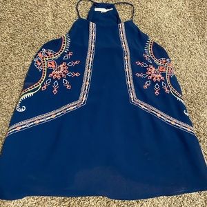 Embroidered Halter Top